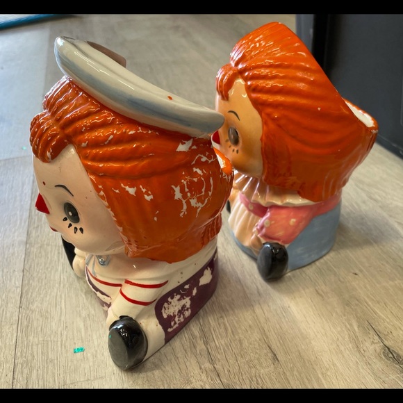 RaggedyAnne + Andy Figurine PlanterVase Made Japan - Picture 6 of 7